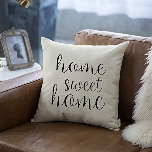 Set di 2 copricuscini con scritta Home Sweet Home – 45,7 x 45,7 