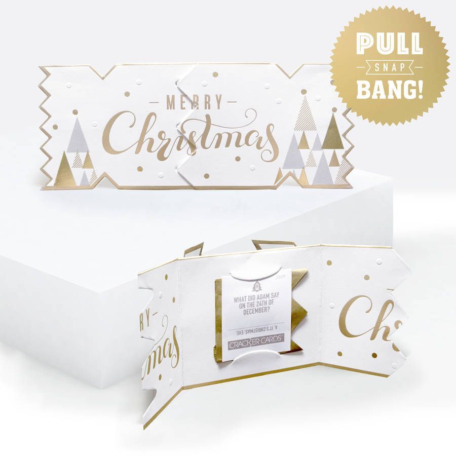 Pack Of Six Luxe Foil Christmas Cracker Cards