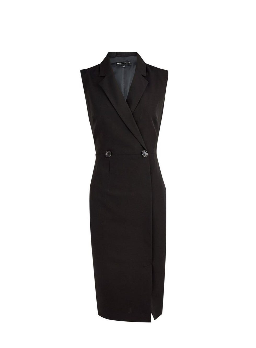 Black Wrap Tuxedo Dress