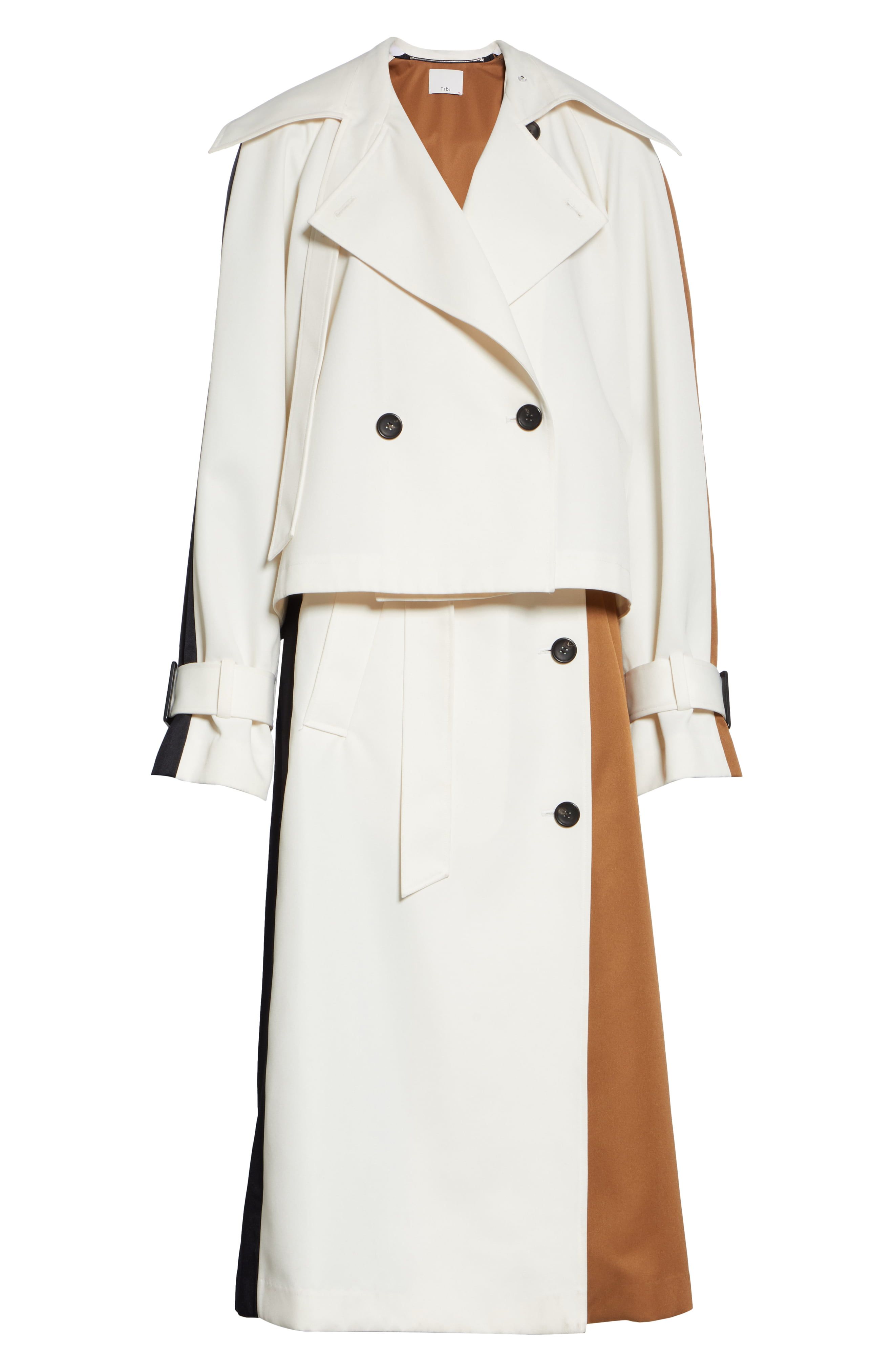 Colorblock Techy Twill Convertible Trench Coat