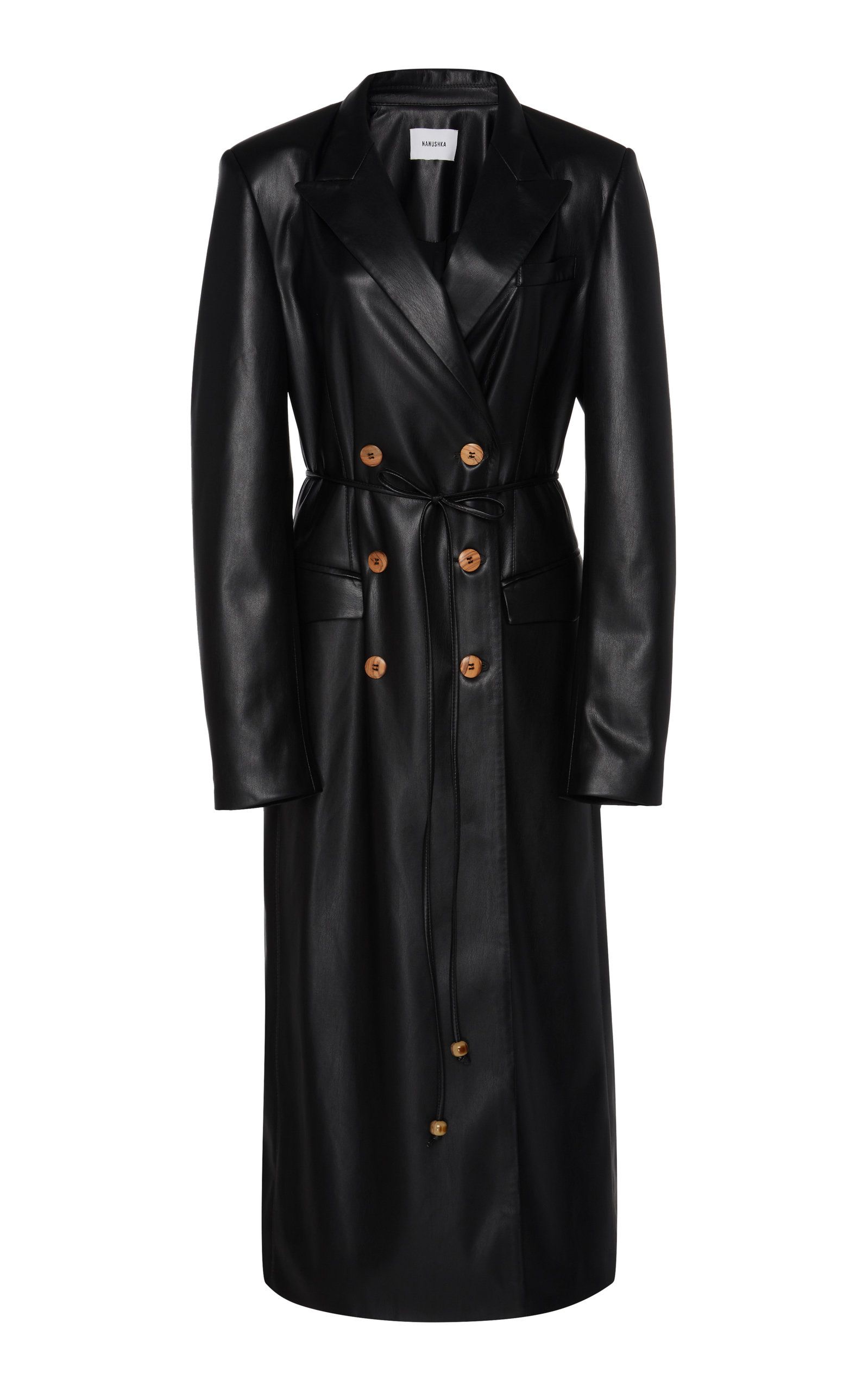 Manila Faux Leather Trench Coat 