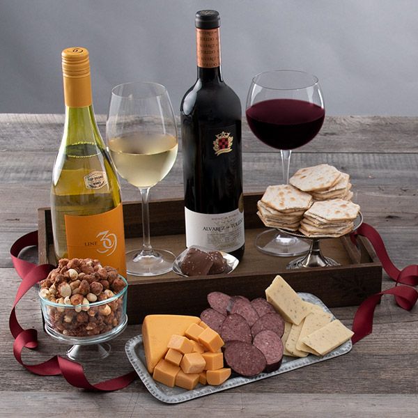 12 Best Wine And Cheese Gift Baskets 2021   1569967950 Wine Party Picnic Gift Crate Large 