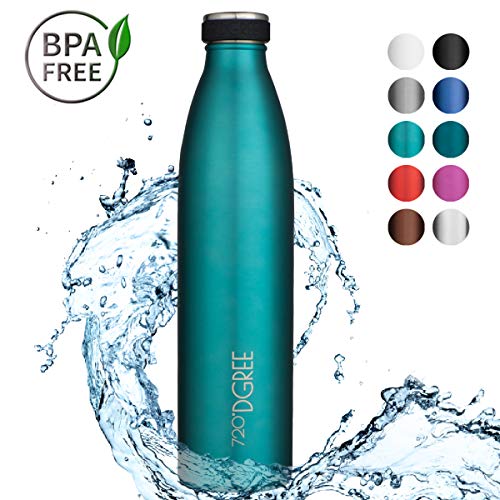 720°DGREE Stainless Steel Water Bottle milkyBottle - 750ml, Blue | Insulated Flask | Perfect for Sport, Gym & School