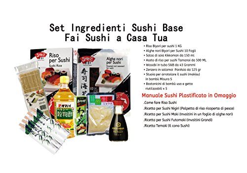 Set ingredienti e strumenti per sushi