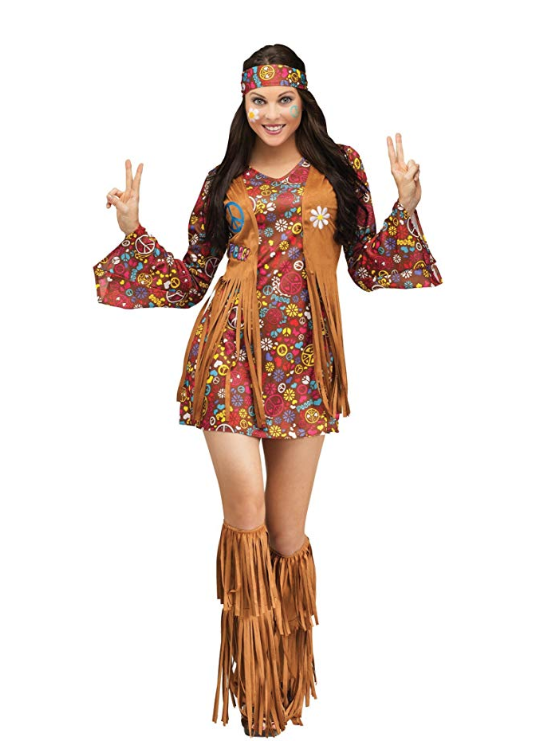 Hippy Costume 60s 1970s Summer Of Love Hippie Womens Ladies Fancy Dress Outfit