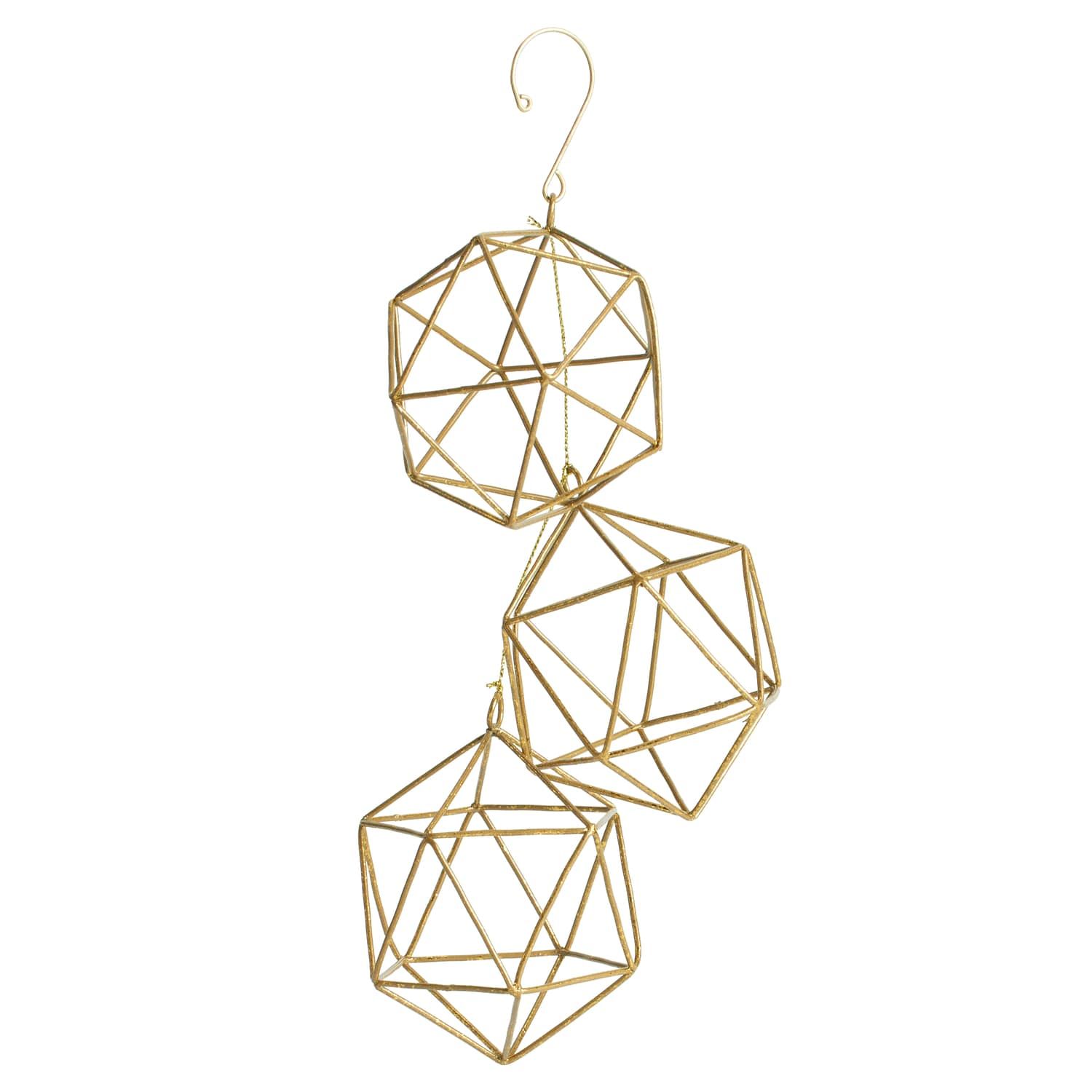 Gold Wire Geometric Ornament