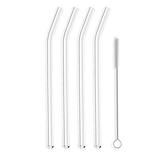 Kikkerland Clear Reusable Glass Straws