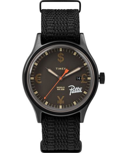 'Time Is Money' 40mm Fabric Strap Watch