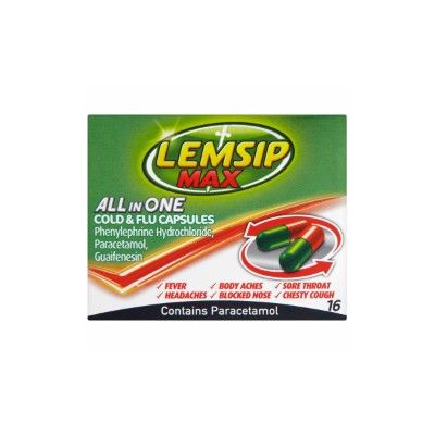 Lemsip Max All In One Cold & Flu Capsules 16 Capsules