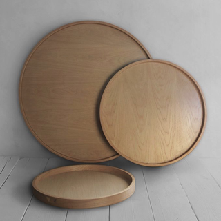 Small round wooden tray