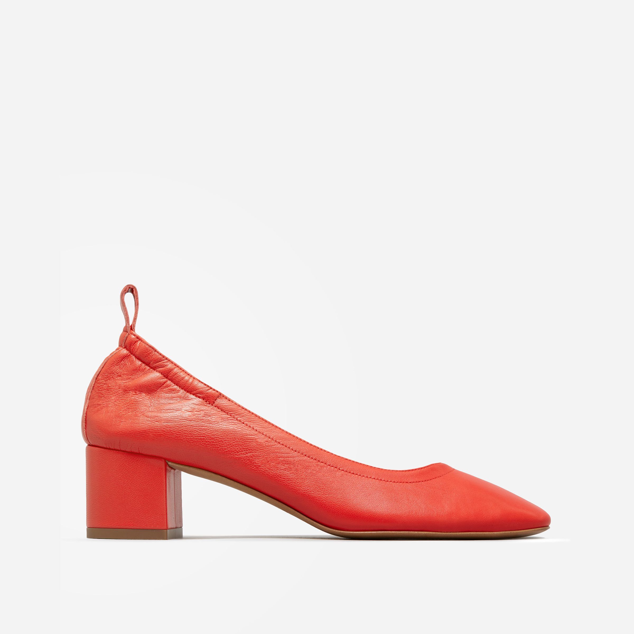 bright red block heels