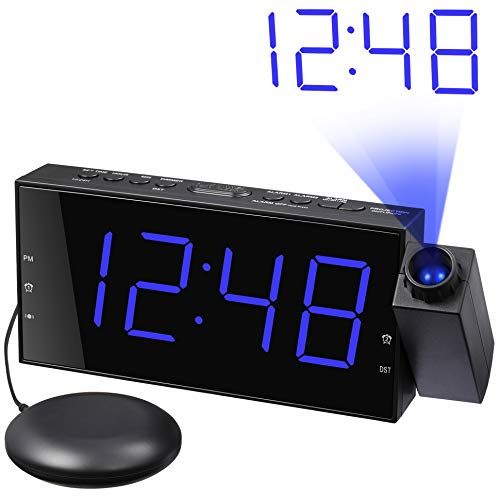 Loud Alarm Clock With Bed Shaker & Projector