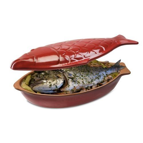 Piral Casseruola per pesce in terracotta, 41 cm, rosso