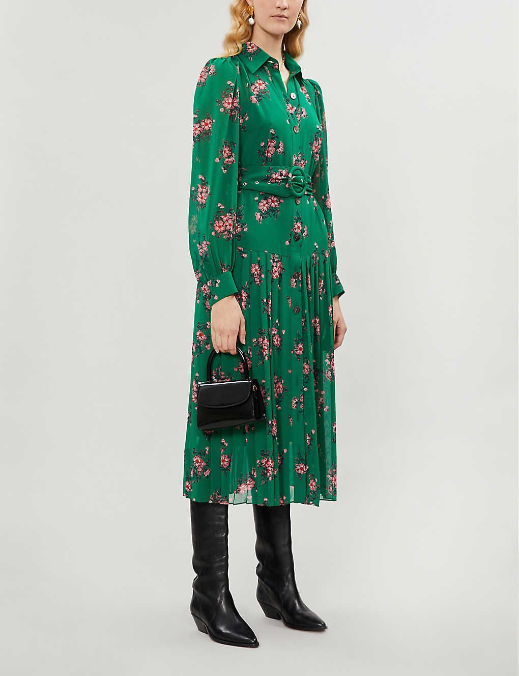 oasis green floral dress