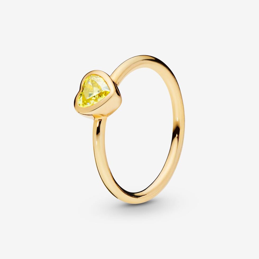 Yellow Stone Heart Ring
