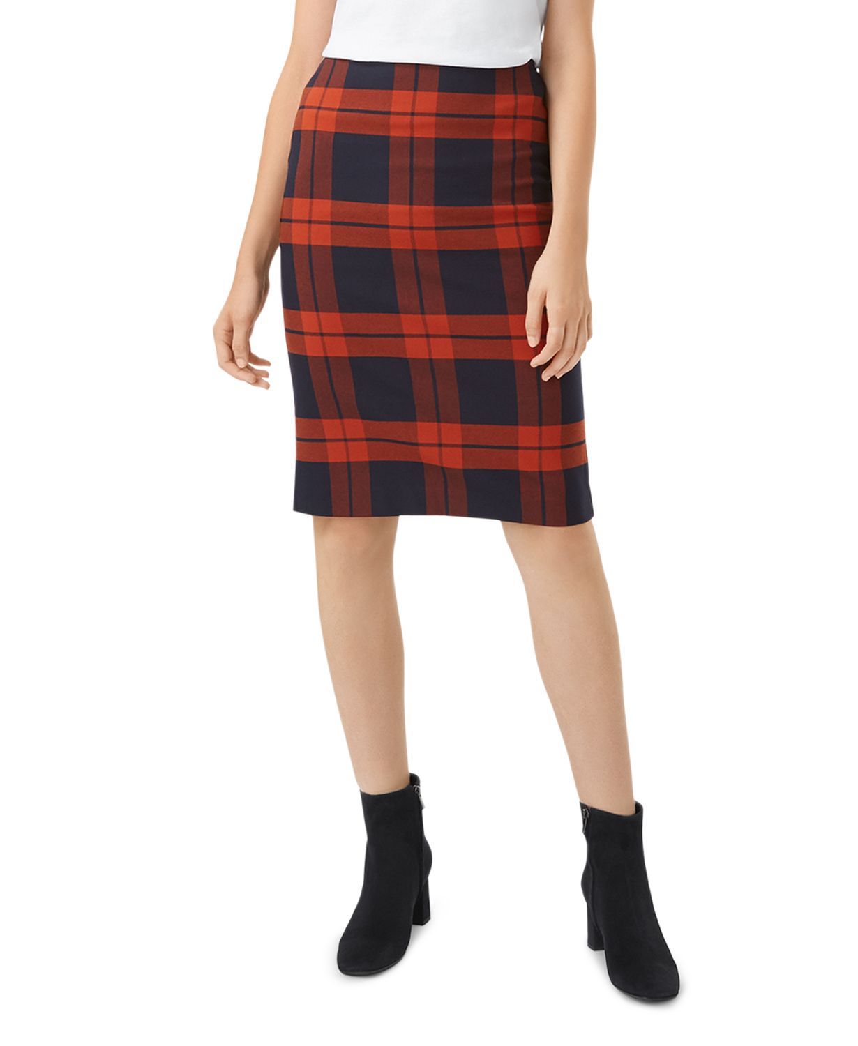 red plaid skirt and top