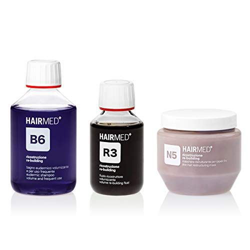 HAIRMED - Set Volumizzante per Capelli Fini Professionale - Shampoo B6, Maschera N5 e Siero Cheratina R3