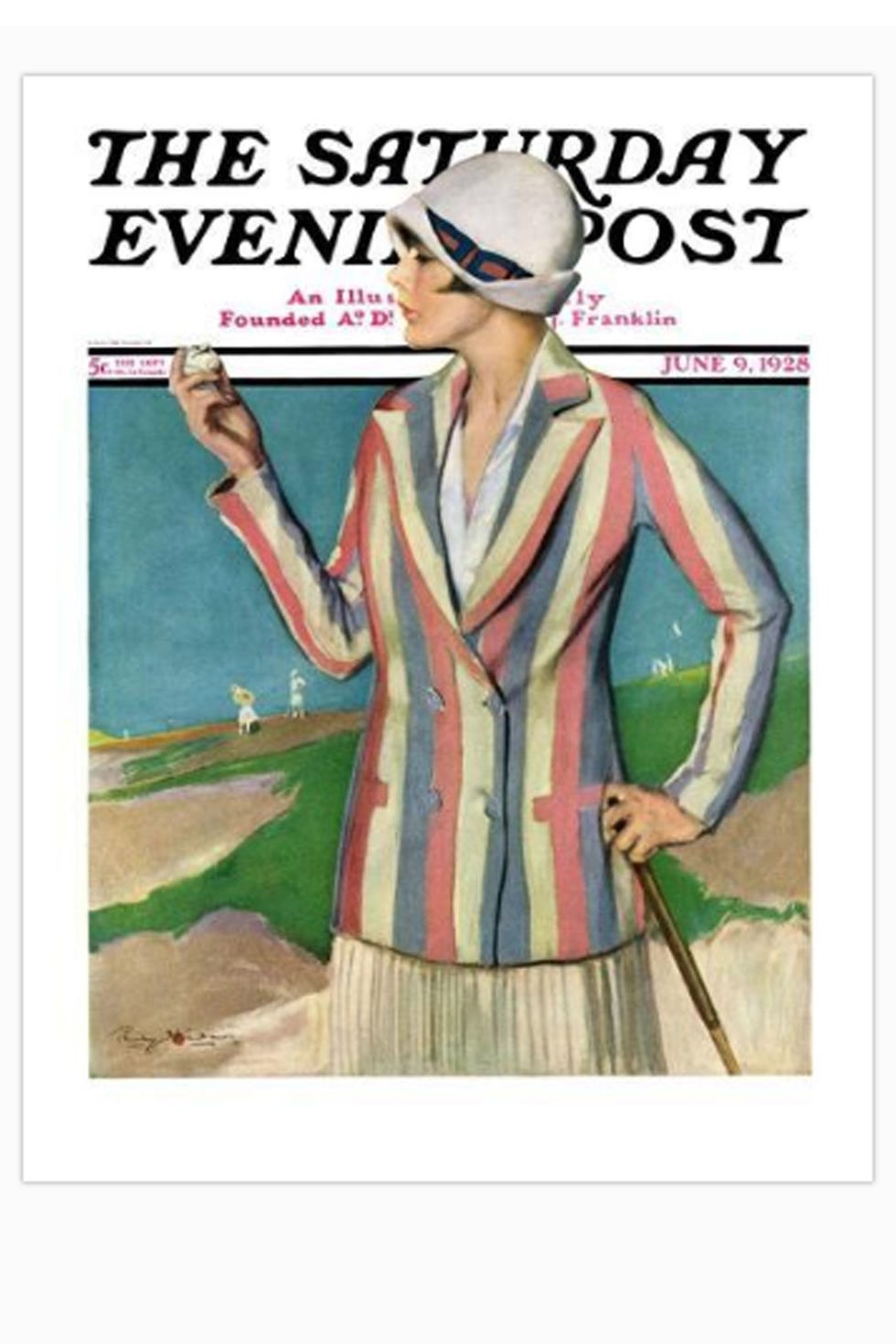 "Woman in Sandtrap" Saturday Evening Post Cover Art Print