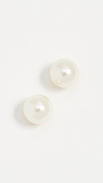 Small Glass Pearl Post Earrings