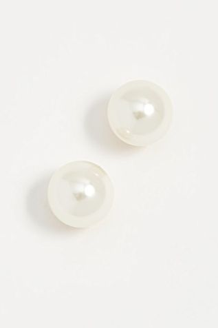 Small Glass Pearl Post Earrings