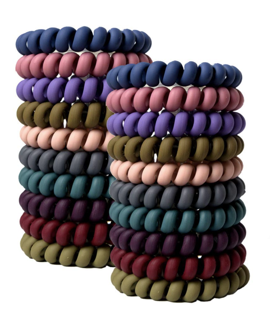 4 Pack Fabric Spiral Coil Wire Hair Bands/Bobbles Various Colours 