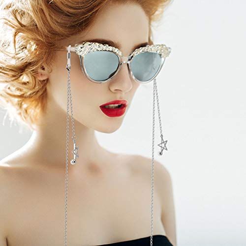 Tinted Lens Fashion Glasses With Fashion Glasses Chain