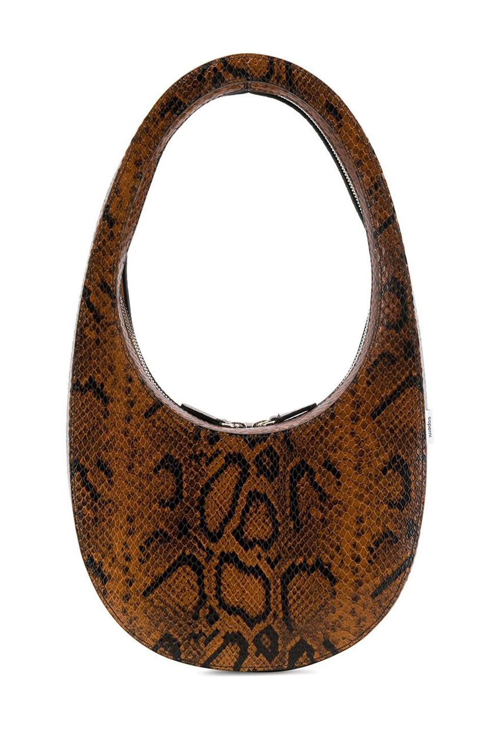 Brown Swipe Snake Print Shoulder Bag