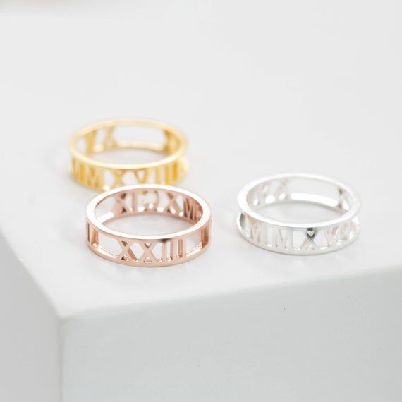 Custom Roman Numerals Ring 