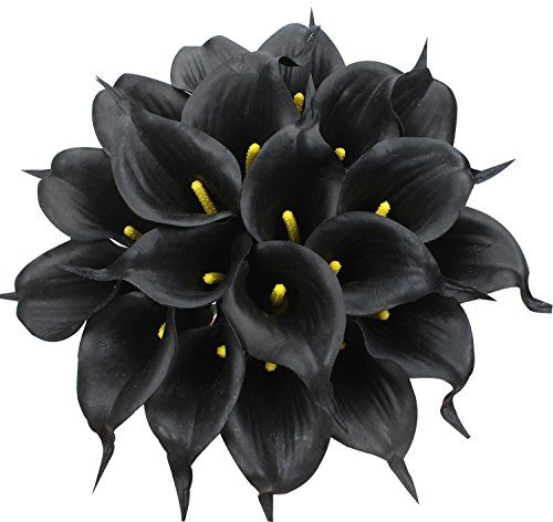 Black Faux Lillies, set of 20