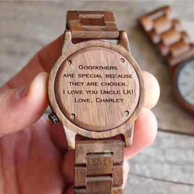 Godfather Engraved Wooden Watch