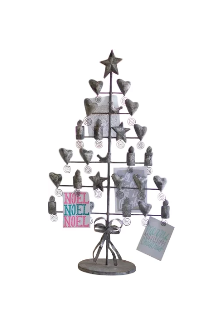 Brown Details about  / Metal Christmas Tree Tabletop Post Card Photo Display Stand Holder 17.5/"
