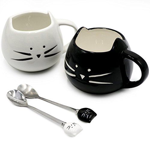 Cute Cat Mug and Spoon Set of 2