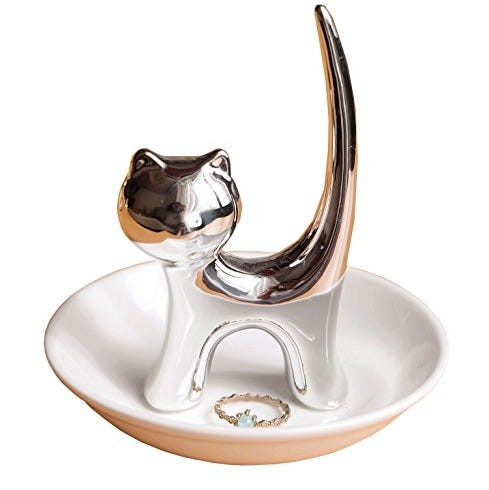 Silver Cat Ring Holder Silver Cat Ring Holder