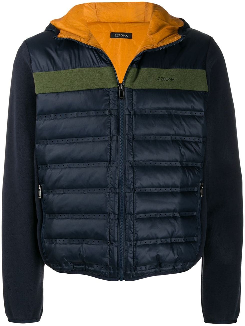 Colour Block Hooded Padded Jacket