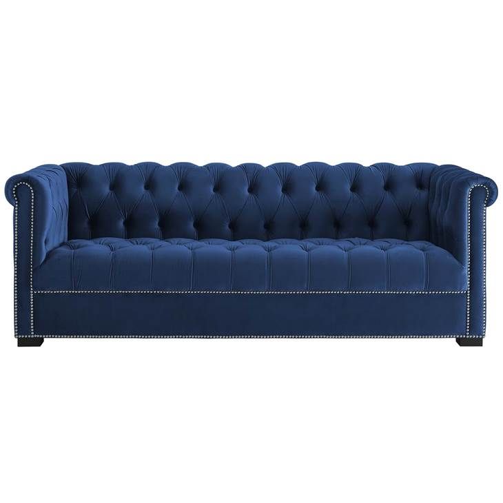 Velvet Sofa in Midnight Blue