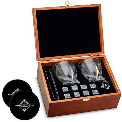 Whiskey Stones and Whiskey Glass Gift Boxed Set