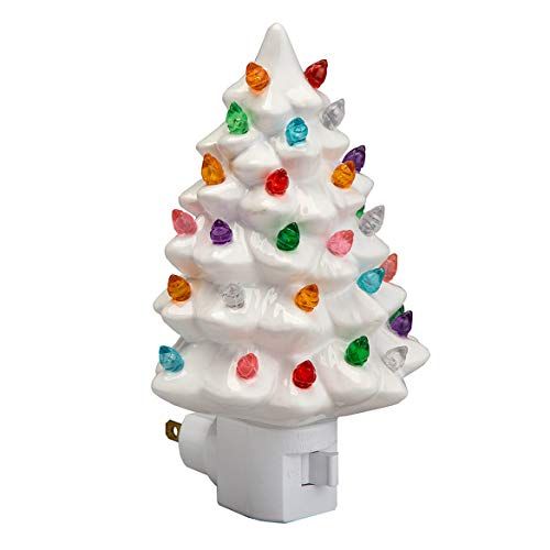White Ceramic Christmas Tree Night Light