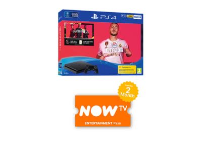 500GB Playstation 4 with FIFA 20 and NOW TV