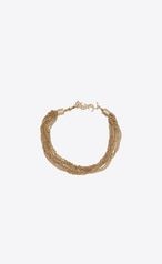 LOULOU necklace with twisted chains in light gold-toned brass