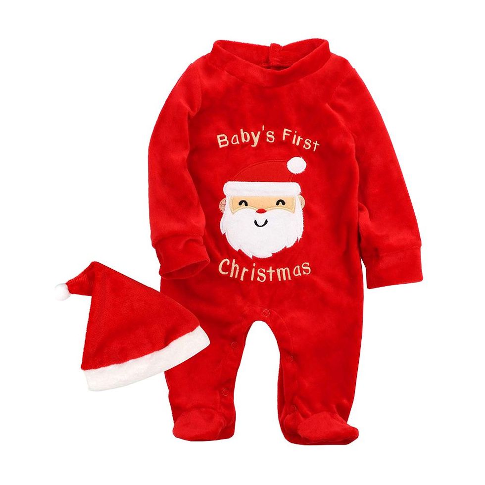Christmas Footed Cotton Onesie