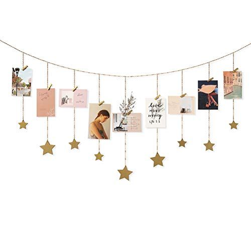Hanging Photo Display With Wood Stars 