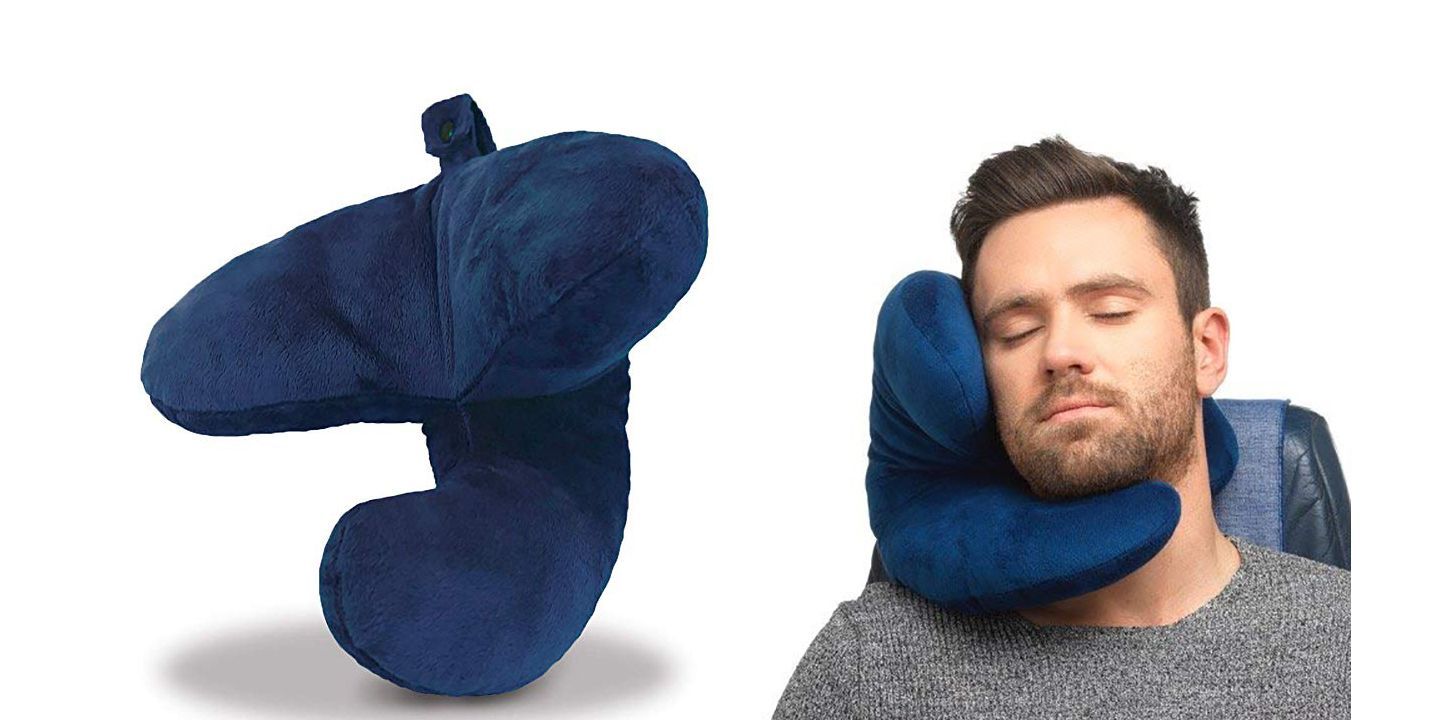 J-Shape Travel Pillow for Airplane Inflatable Neck Pillow Travel Accessorie OP