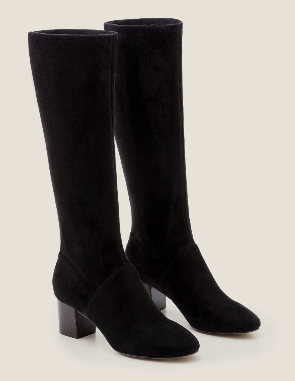 Round Toe Stretch Boots - Navy