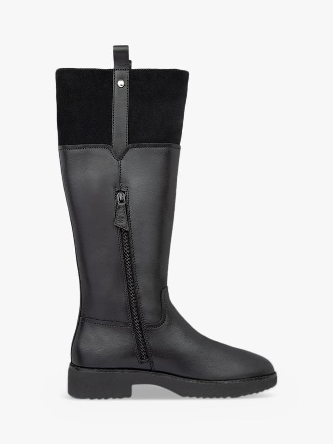 Fitflop Signey Leather Knee High Boots, Black