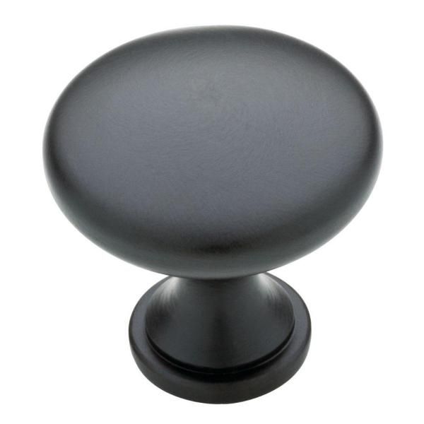 Liberty Classic Round 1-1/4 in. (32mm) Matte Black Solid Cabinet Knob