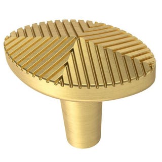 Liberty Modern Herringbone 1-3/8 in. (35 mm) Brushed Brass Cabinet Knob