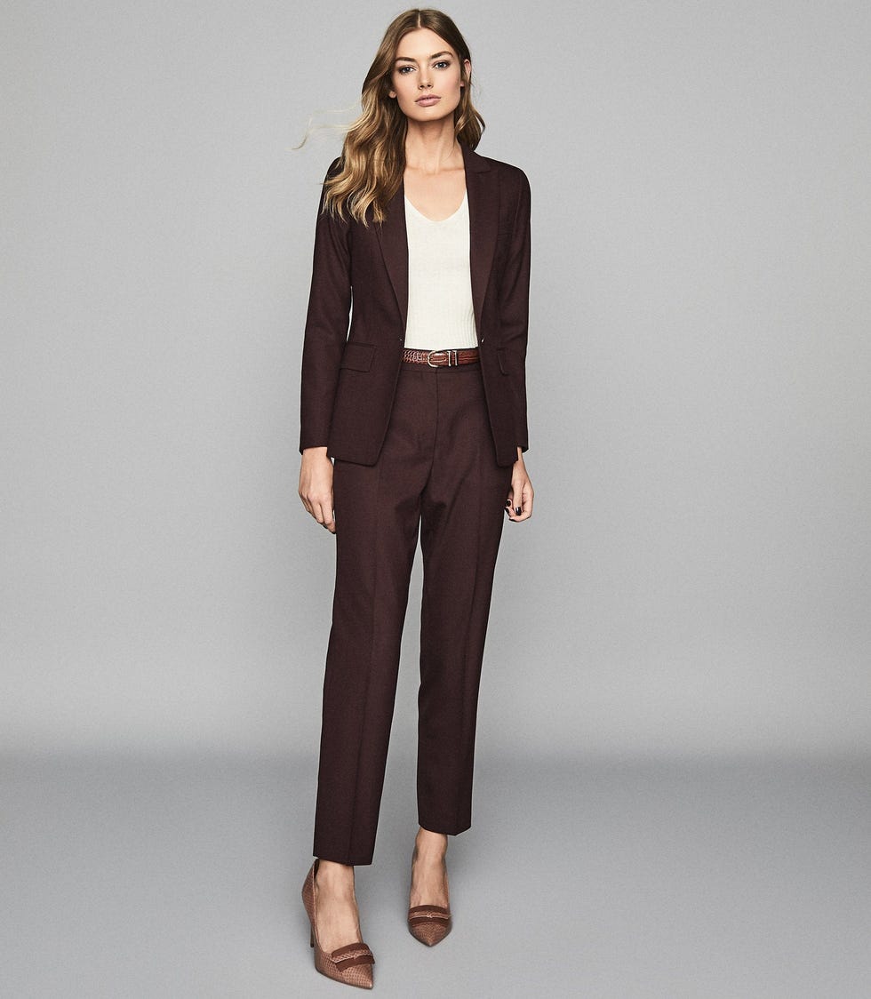 Lissia Jacket Berry Textured Single Breasted Blazer