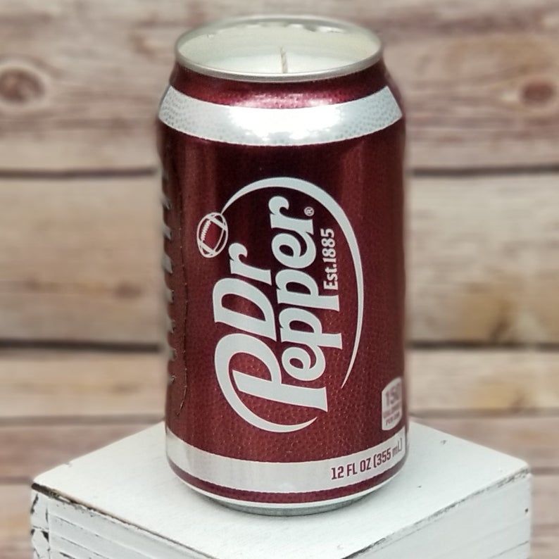  Dr Pepper Football Can Soy Candle