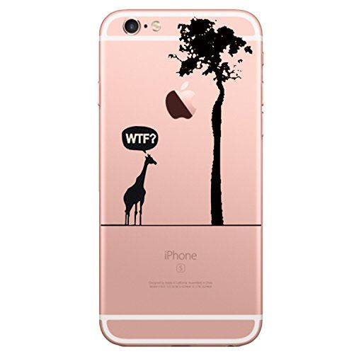 Cover iPhone 6S/6 Silicone,Caler Custodia iPhone 6S/6 originale trasparente animali d (Giraffa 2)