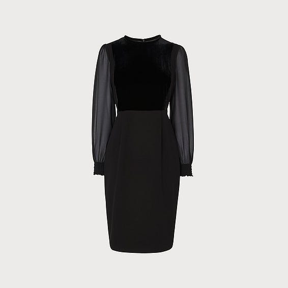 Black Velvet Crepe Dress, £275